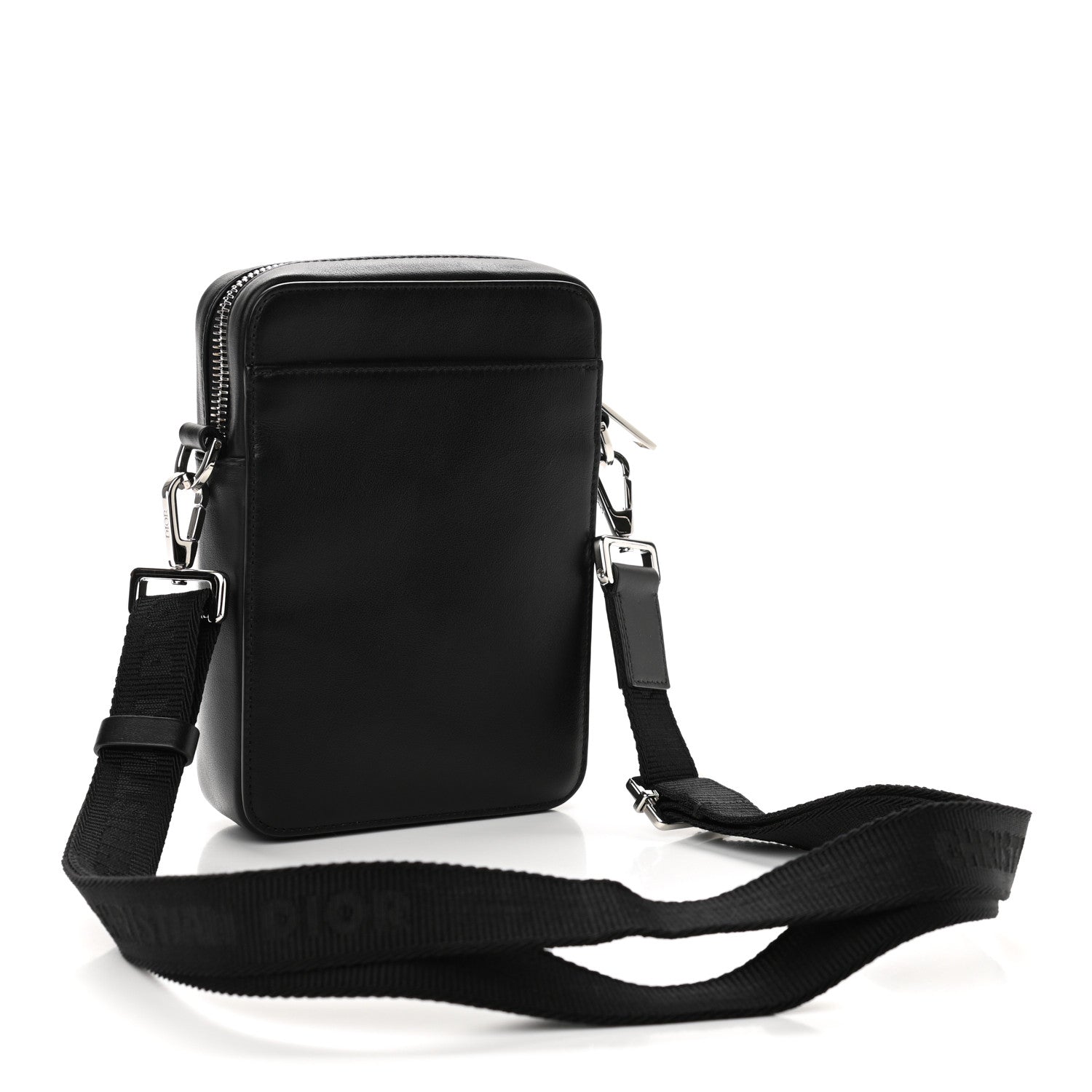 Christian Dior Calfskin Oblique Galaxy Perforated World Tour Messenger Pouch Black 3 of 11