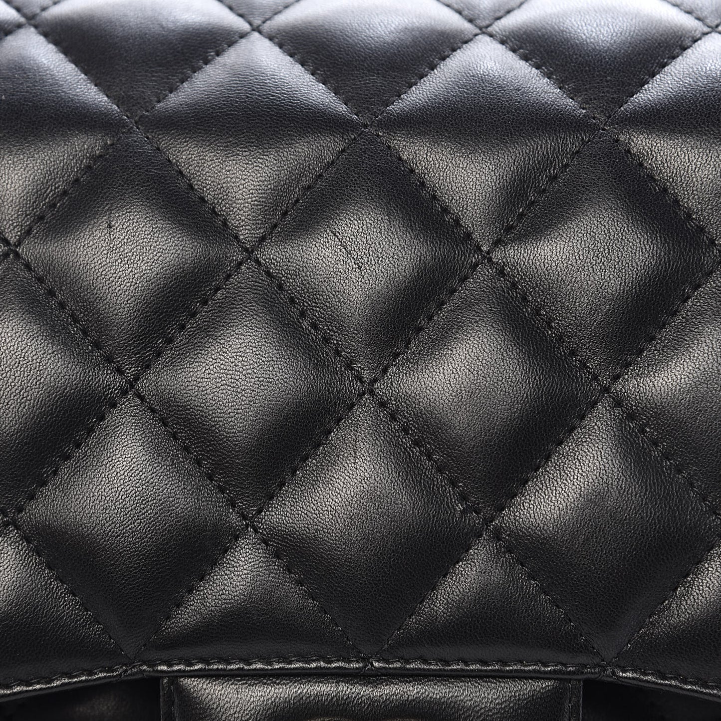 Lambskin Quilted Jumbo Double Flap Black