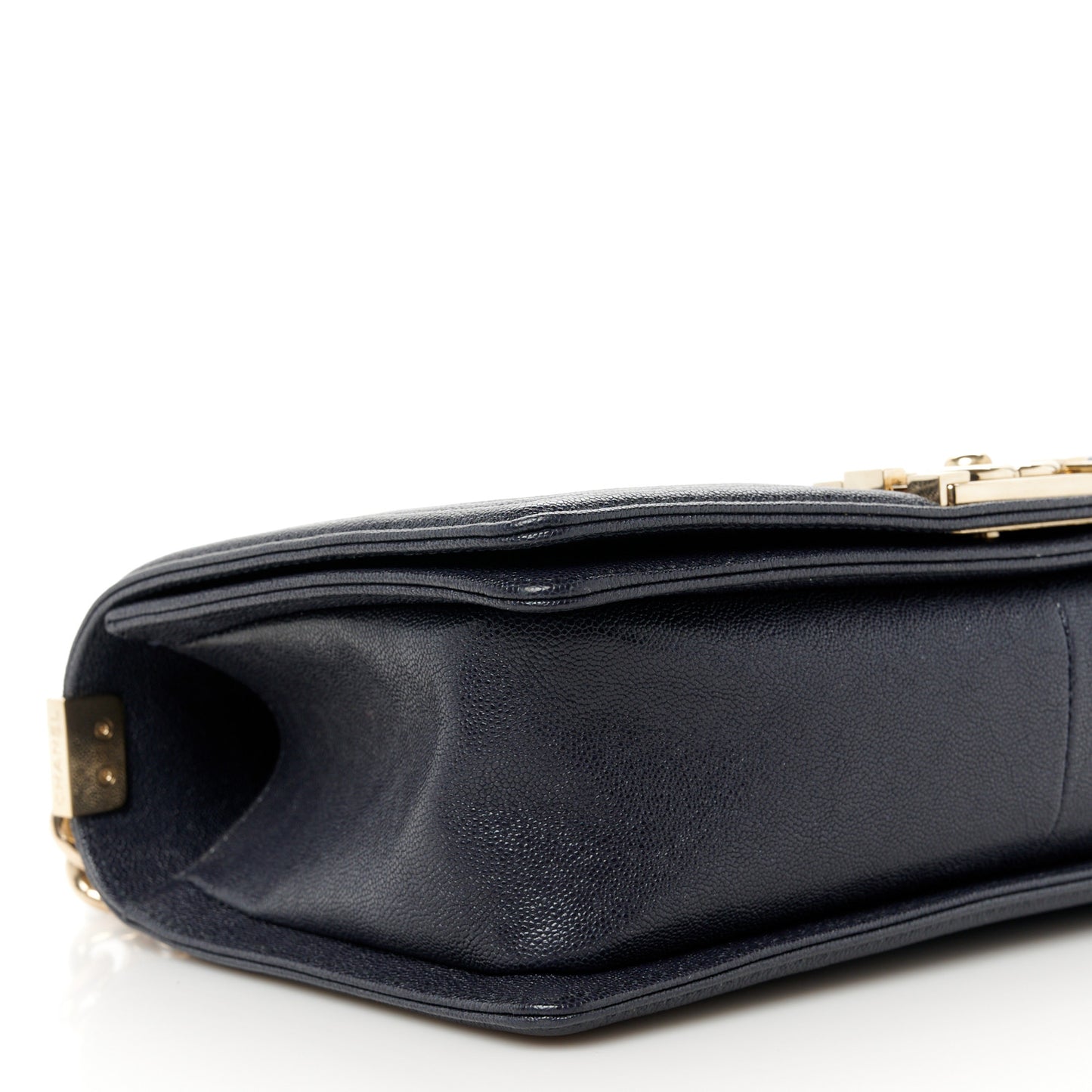 Caviar Quilted Medium Boy Flap Dark Navy Blue