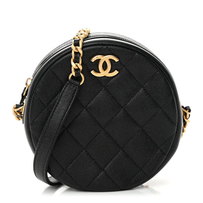 Chanel Caviar Quilted Small Round Bag With Chain Black 1 of 10