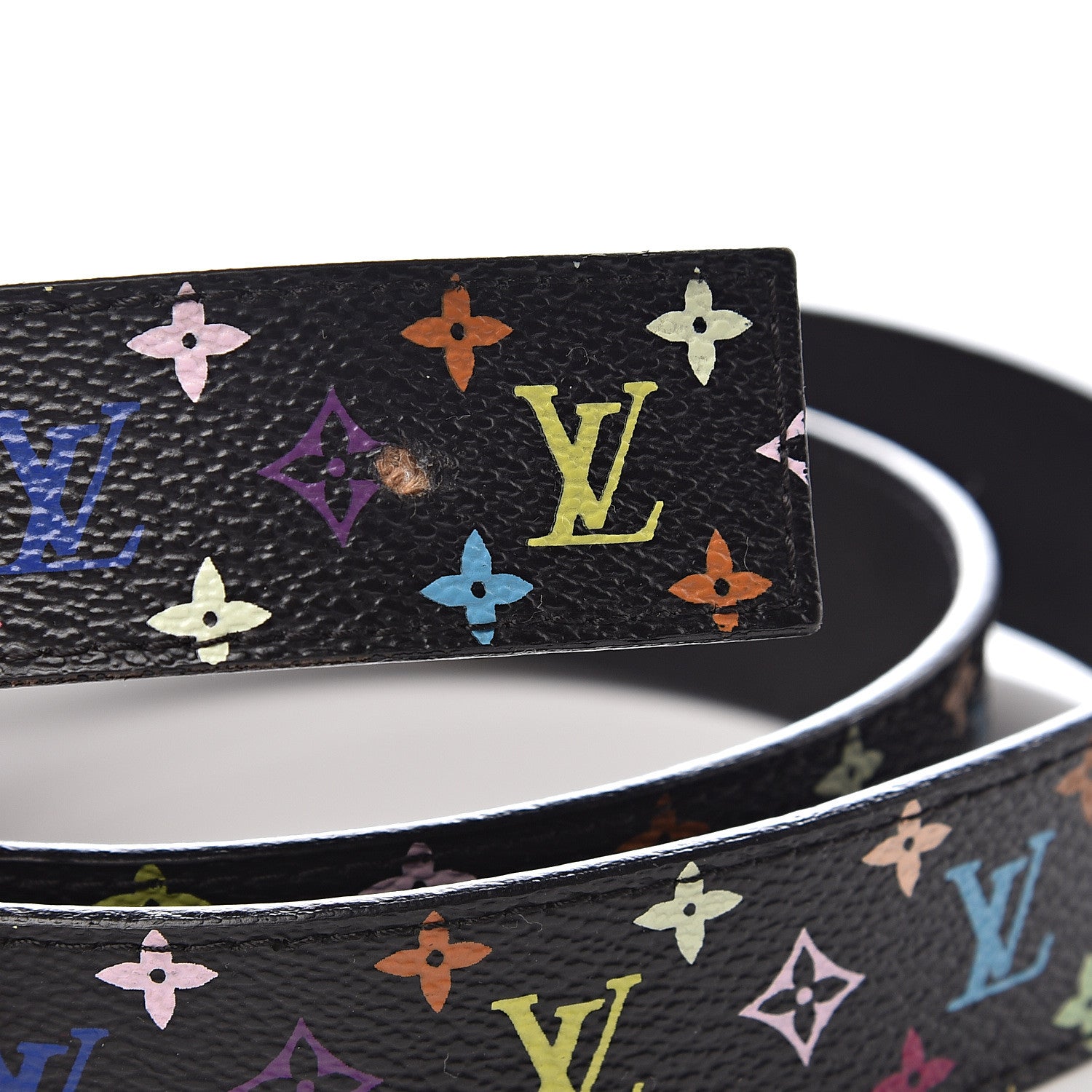 Louis Vuitton Monogram Multicolor LV Cut Reversible Belt 85 34 Black 4 of 7