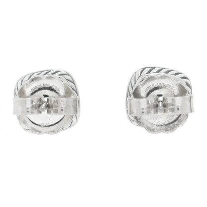 David Yurman Sterling Silver Diamond Amethyst 5mm Petite Albion Earrings 3 of 5