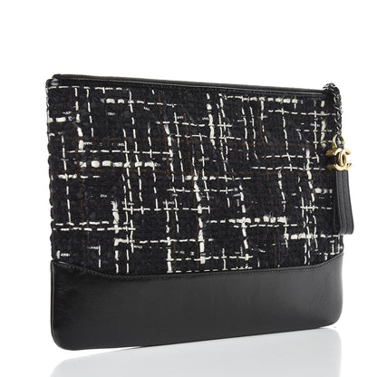 Chanel Tweed Calfskin Medium Gabrielle Cosmetic Case Black 3 of 7