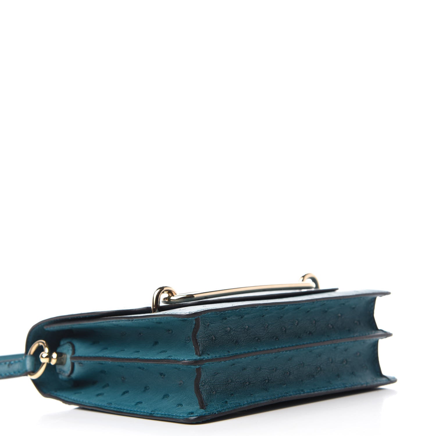 Hermes Ostrich Mini Sac Roulis Cobalt 4 of 11