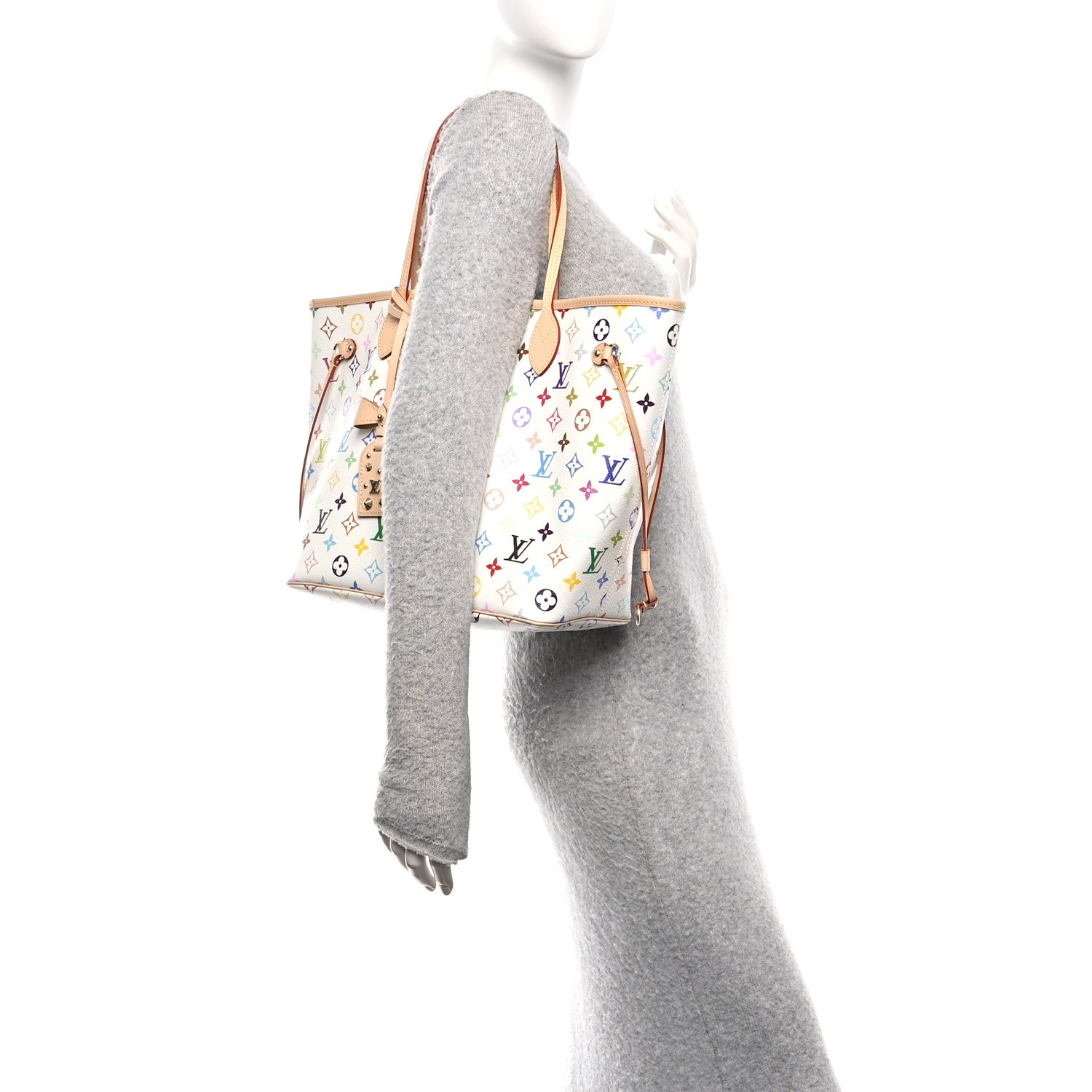 Louis Vuitton LV X TM Monogram Multicolor Neverfull MM White 2 of 10