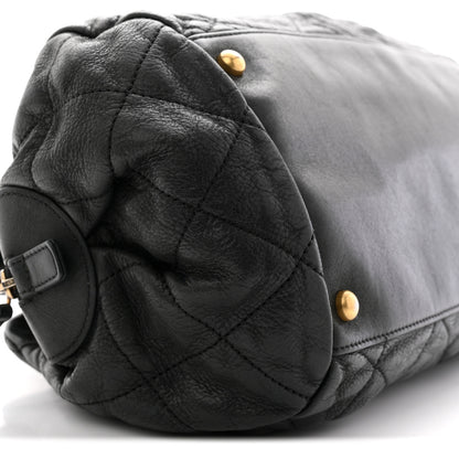 Chanel Iridescent Calfskin Chic Quilt Bowling Bag Black 9 of 12