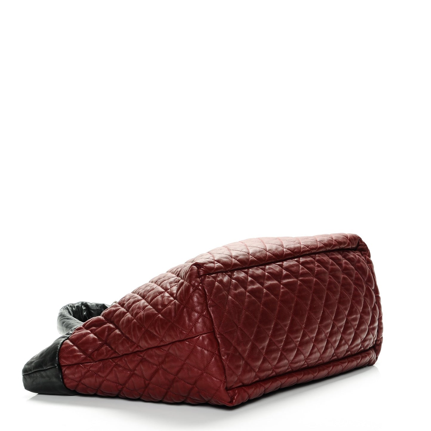 Lambskin Quilted Extra Large Coco Cocoon Reversible Tote Black