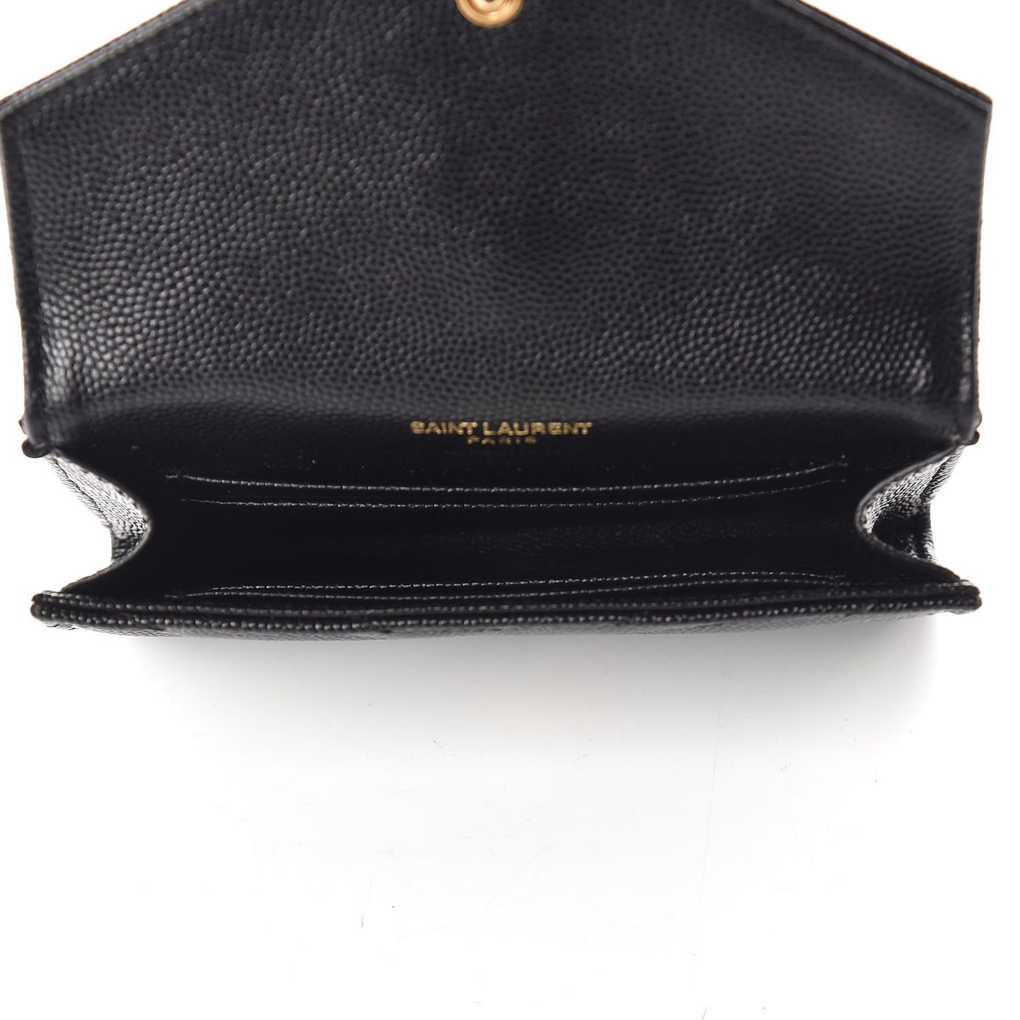 Grain De Poudre Matelasse Chevron Small Monogram Envelope Wallet Black