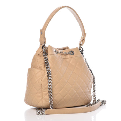 Chanel Lambskin Quilted Small CC Chain Bucket Bag Beige 4 of 13