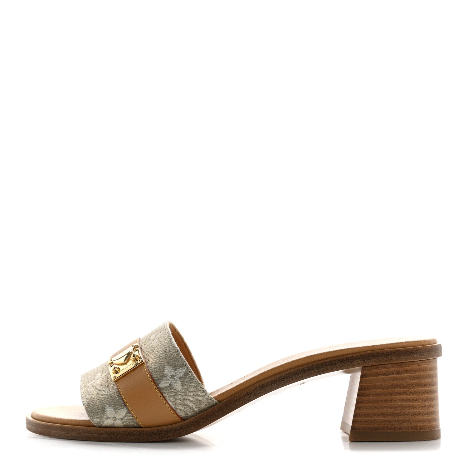 Louis Vuitton Monoglam Lock It Mules 38 Gold 1 of 9