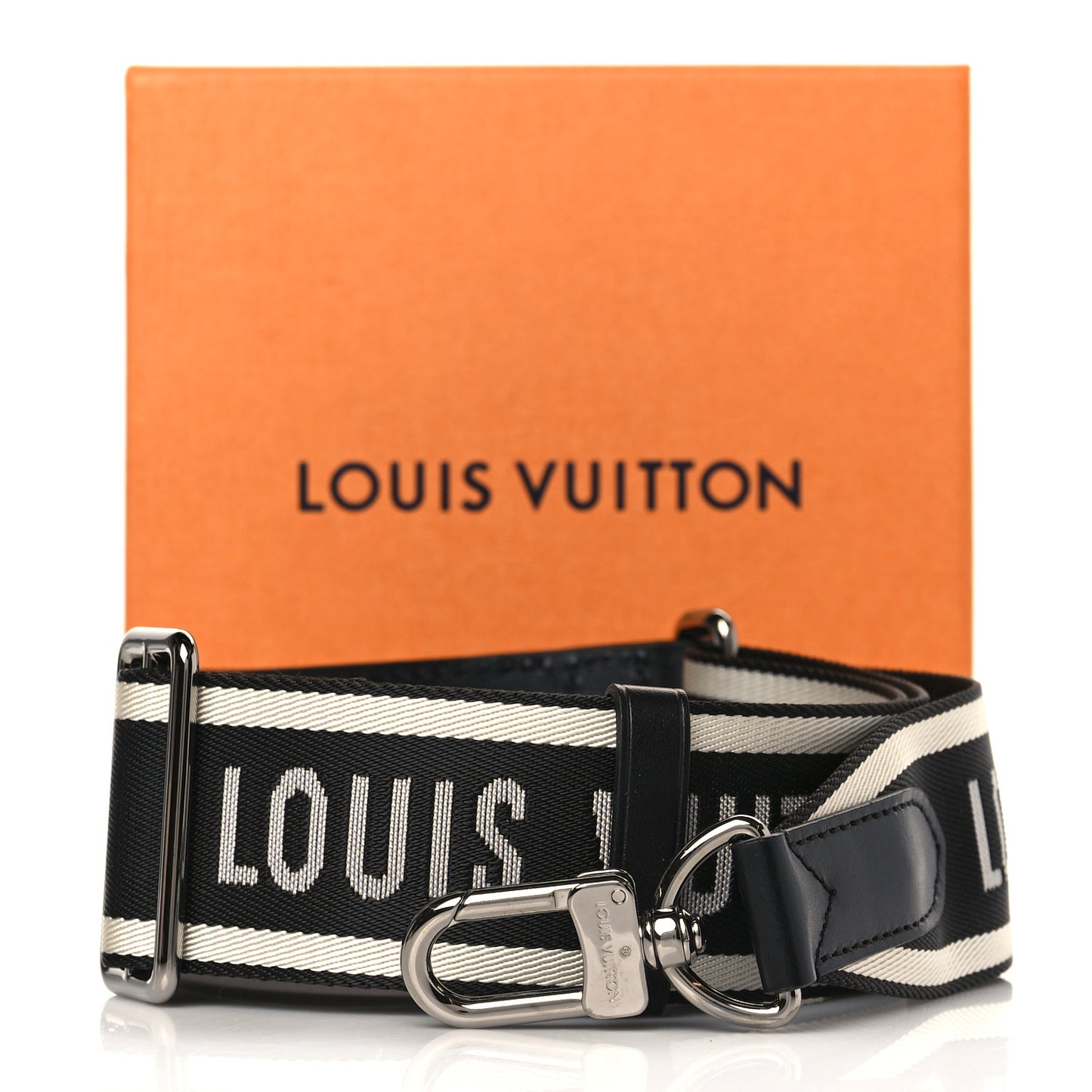 Nylon Jacquard Sporty Bandouliere Shoulder Strap Black