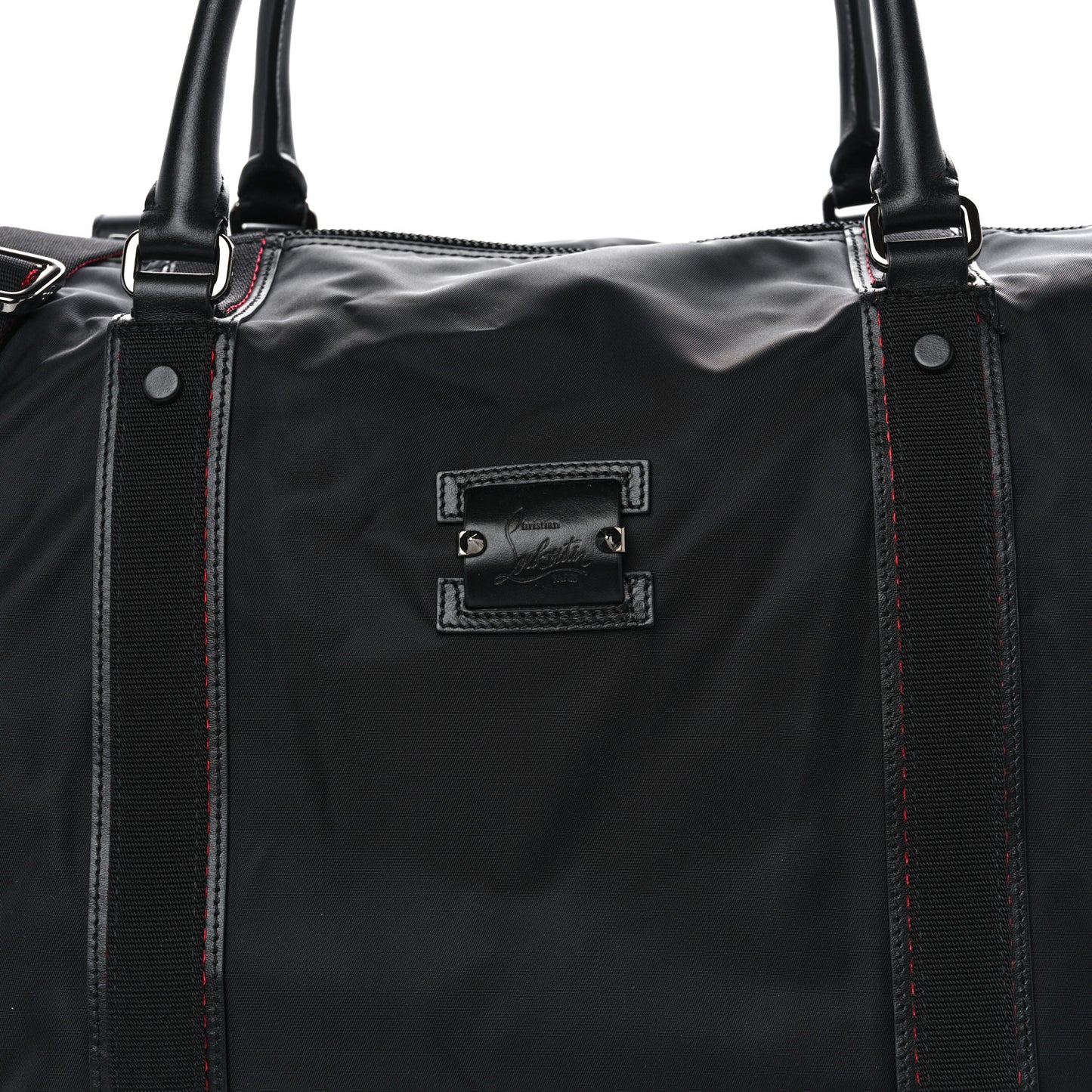 Nylon Calfskin Paris Loubcity Weekender Black Gunmetal