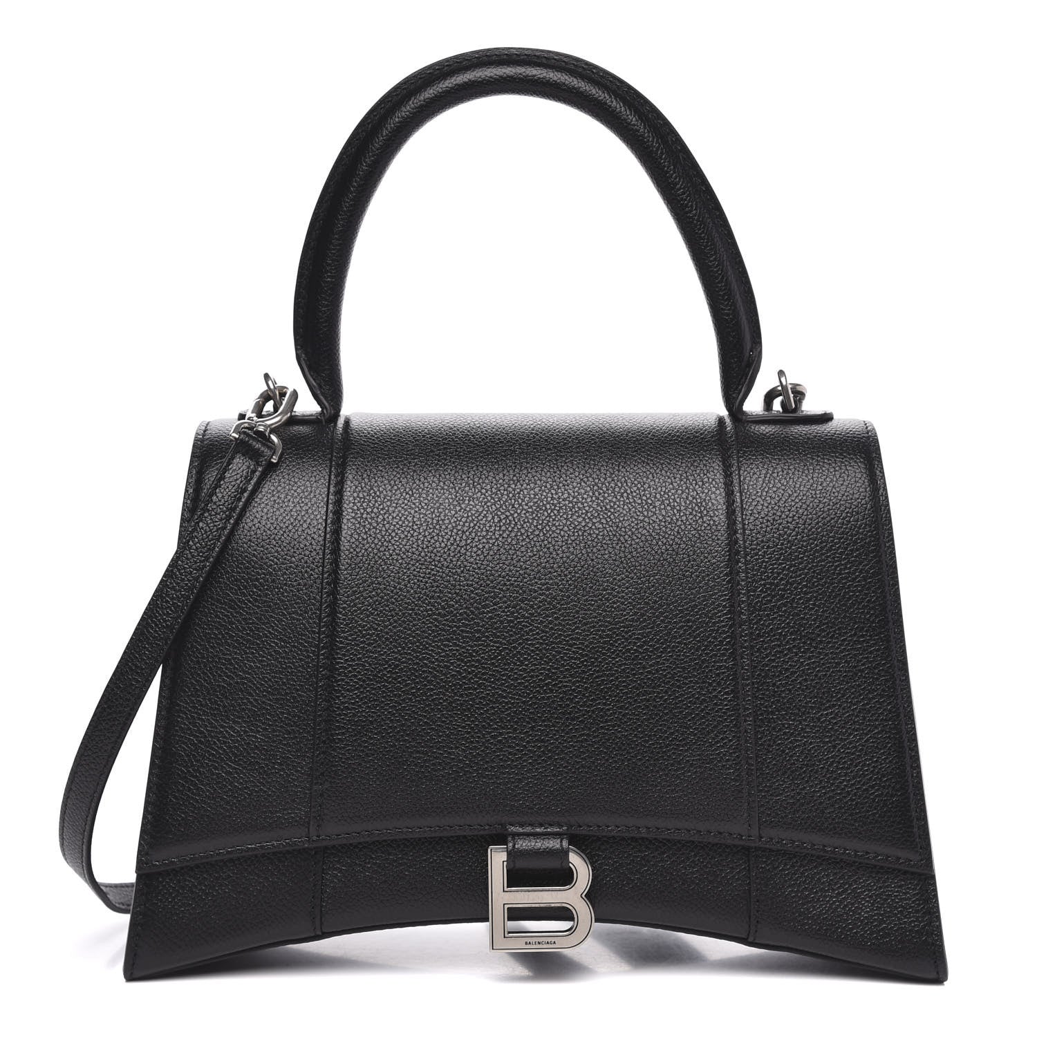 Balenciaga Grained Calfskin Medium Hourglass Top Handle Bag Black 1 of 9