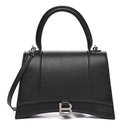 Balenciaga Grained Calfskin Medium Hourglass Top Handle Bag Black 1 of 9
