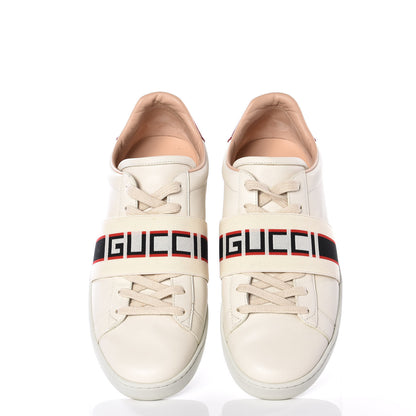 Gucci Calfskin Stripe Womens New Ace Sneakers 40 New Mystic White Ecru Red Flame 5 of 12