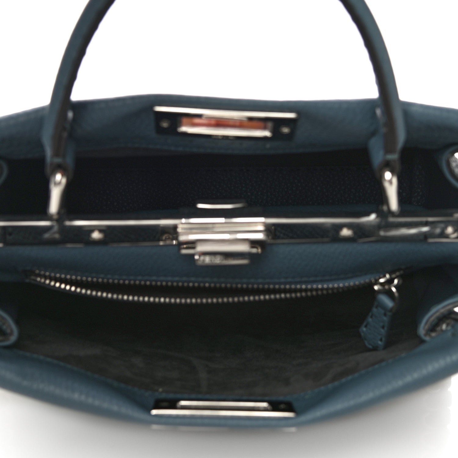 Fendi Cuoio Romano Selleria Elaphe Lace Up Medium Peekaboo Iconic Satchel Tempesta 5 of 16