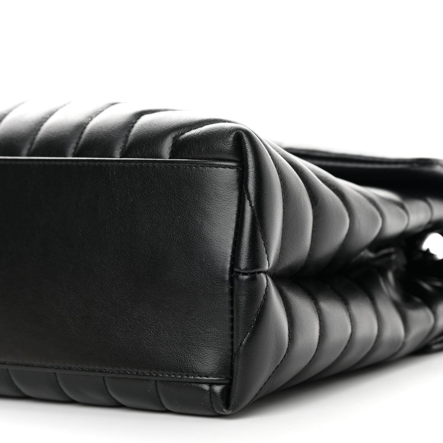Saint Laurent Calfskin Y Quilted Monogram Monochrome Medium Loulou Chain Satchel Black 10 of 10