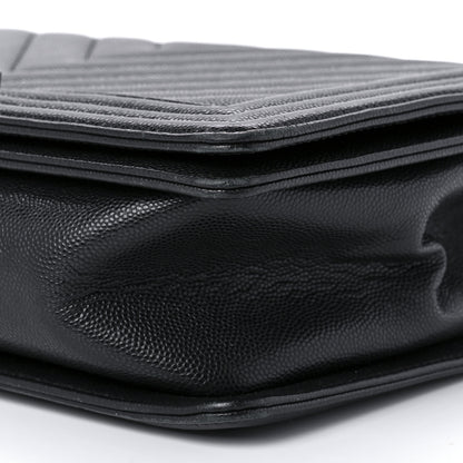 Chanel Caviar Chevron Quilted New Medium Boy Flap Black 9 of 9