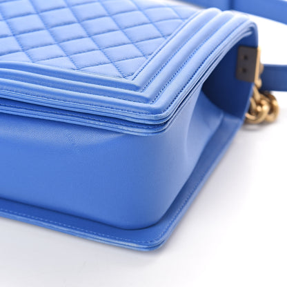 Chanel Lambskin Quilted New Medium Boy Flap Blue 9 of 10
