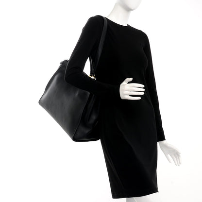Fendi Vitello Seta Shiny Nappa Large Peekaboo Iconic Satchel Black 2 of 8