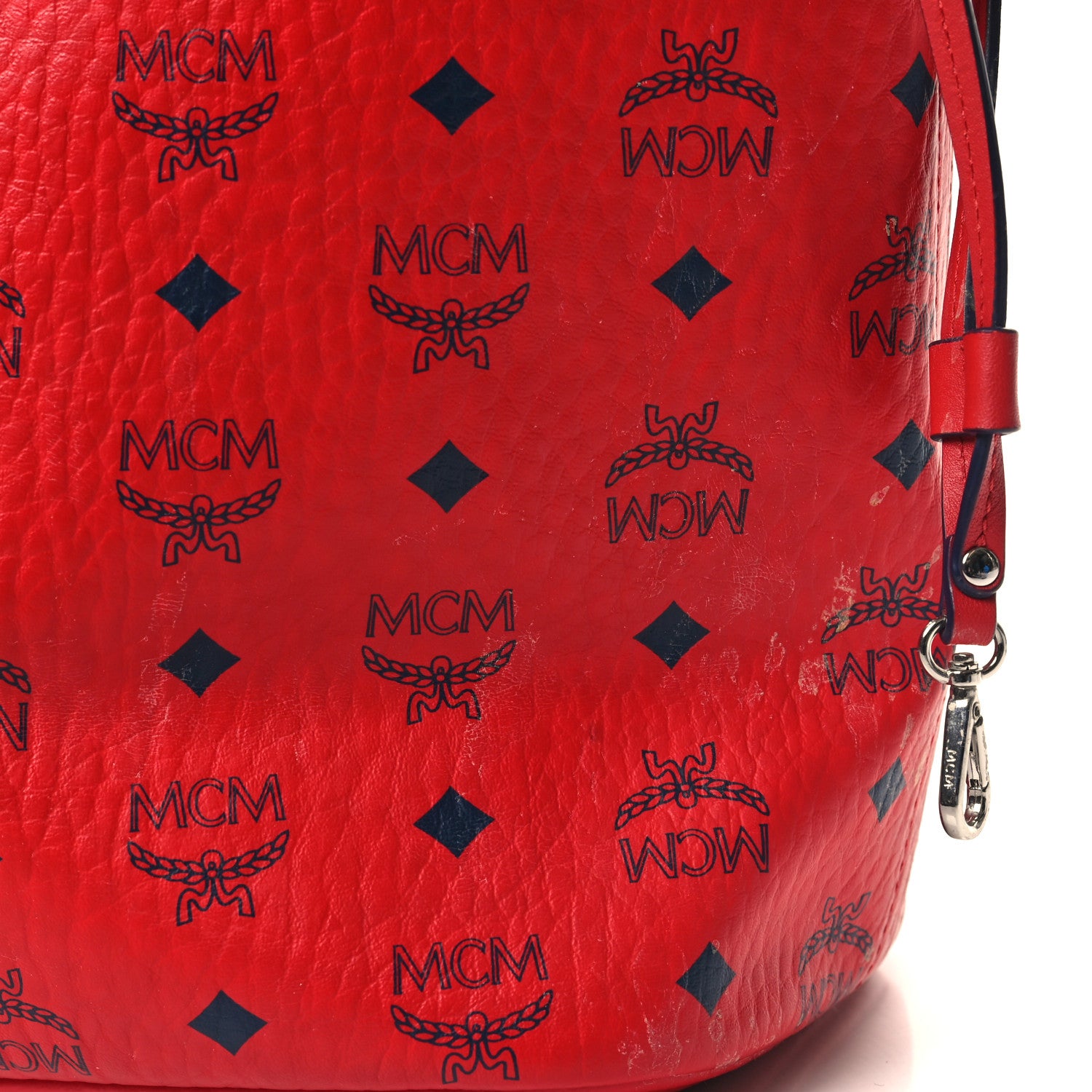 MCM Visetos Medium Liz Reversible Shopper Tote Ruby Red 19 of 19