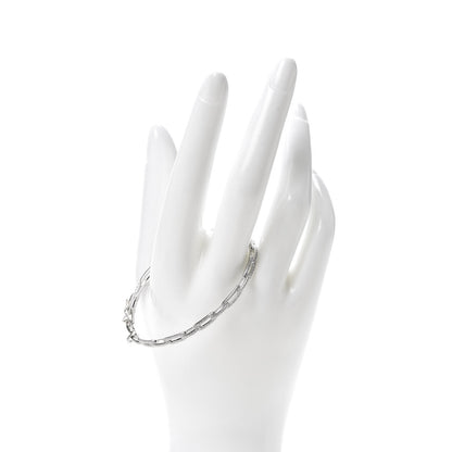 David Yurman 18K White Gold Diamond 4mm Stax Chain Link Bracelet 2 of 5