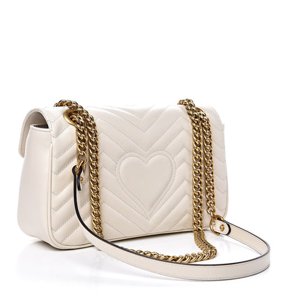 Gucci Calfskin Matelasse Small GG Marmont Shoulder Bag White 2 of 10