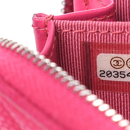 Chanel Iridescent Caviar Quilted Small Zip Around Wallet Pink 9 of 12