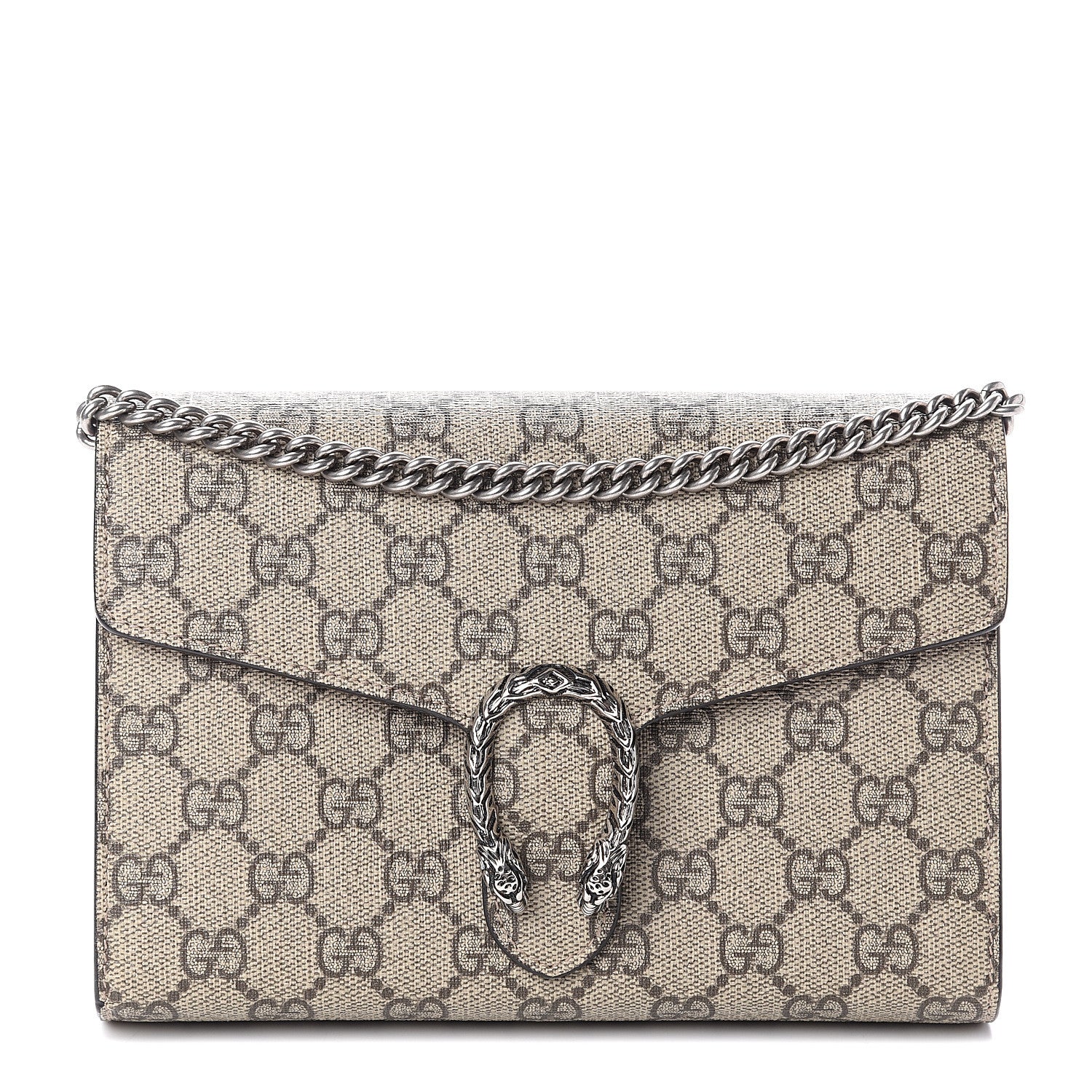 Gucci GG Supreme Monogram Mini Dionysus Chain Wallet Beige Vulcanic Red 1 of 8