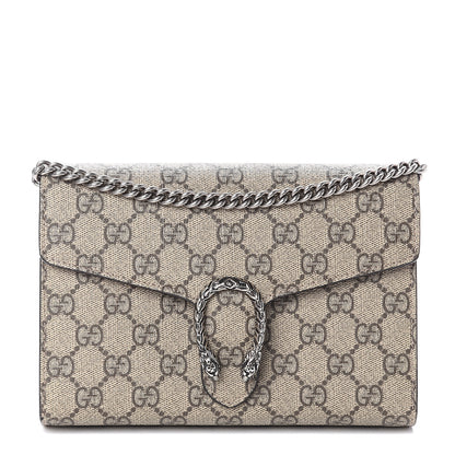 Gucci GG Supreme Monogram Mini Dionysus Chain Wallet Beige Vulcanic Red 1 of 8
