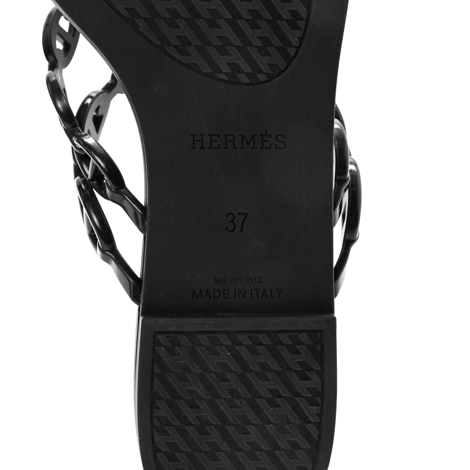 Hermes Rubber Chaine d'Ancre Island Sandals 37 Black 7 of 8