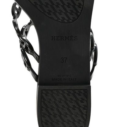 Hermes Rubber Chaine d'Ancre Island Sandals 37 Black 7 of 8