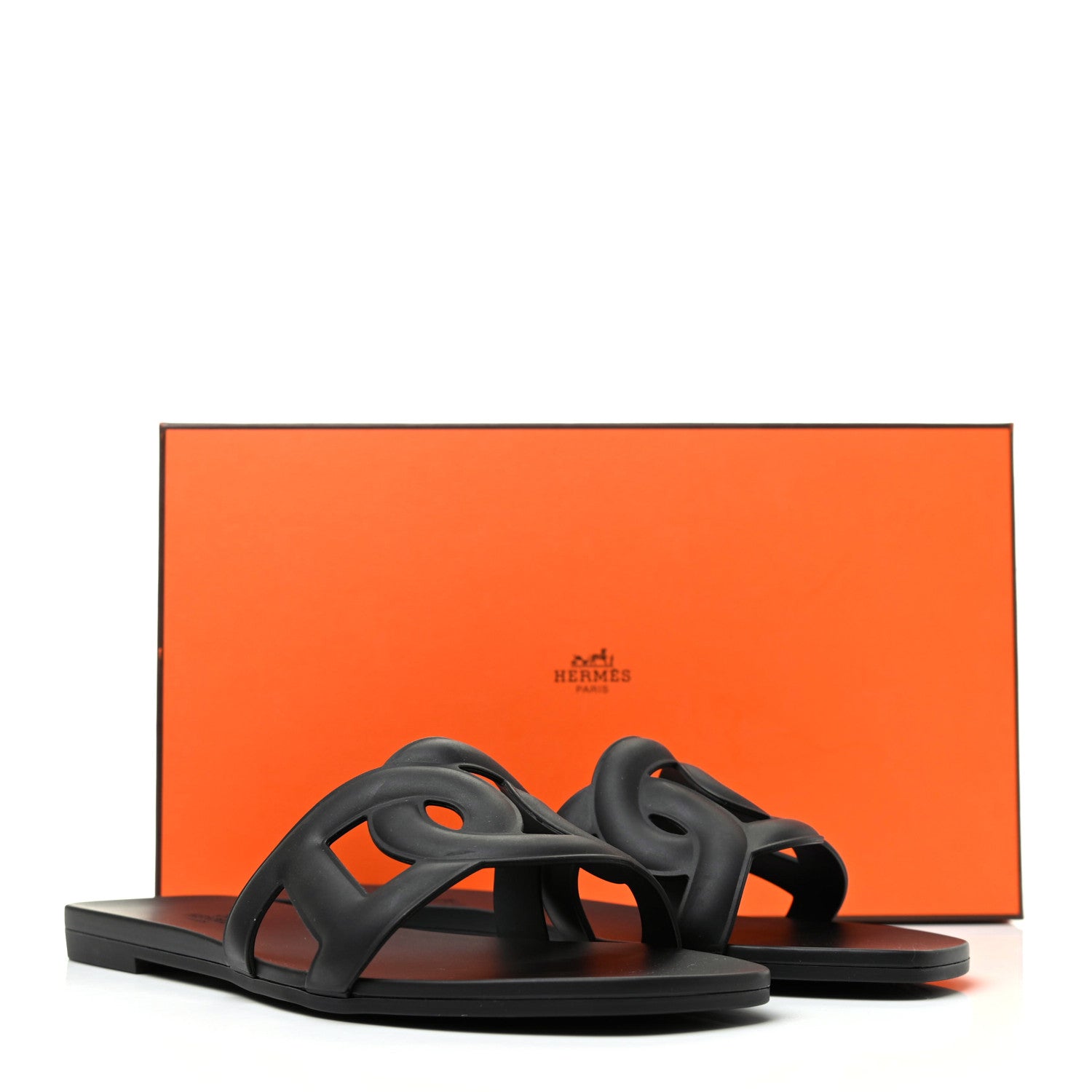Hermes Rubber Aloha Sandals 36 Black 8 of 8