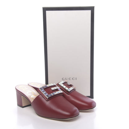 Gucci Malaga Kid Crystal Square G Madelyn Mules 38 Romantic Cerise 9 of 9