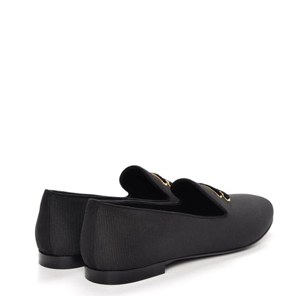Chanel Stretch Fabric CC Moccasin Loafers 38 Black 4 of 9