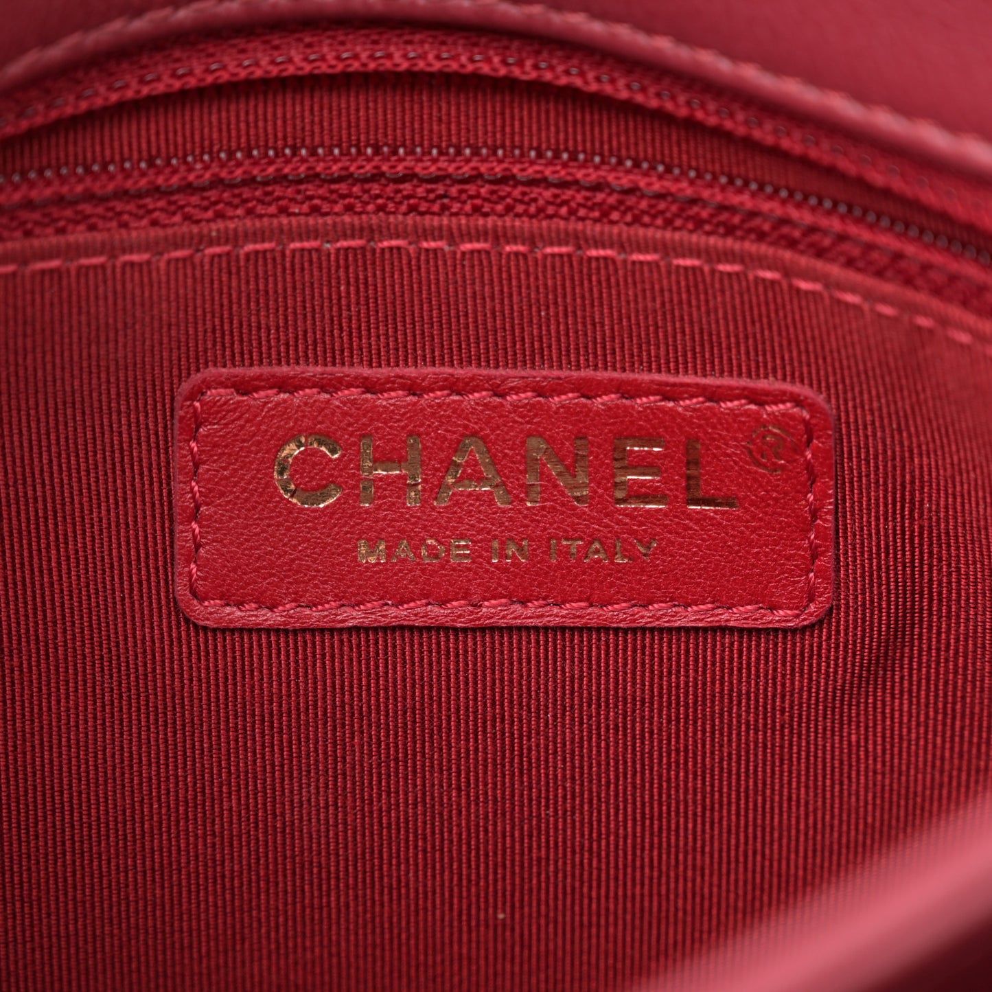Grained Calfskin Snakeskin Small Chevron Chic Top Handle Flap Red