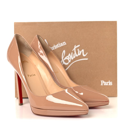 Christian Louboutin Patent Pigalle Plato 120 Pumps 39 Nude 10 of 10