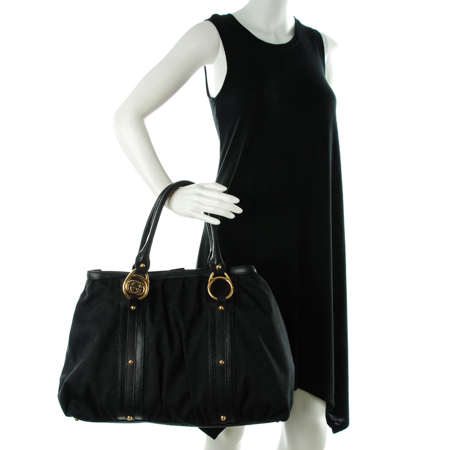 Gucci Monogram Medium Interlocking Tote Black 2 of 6