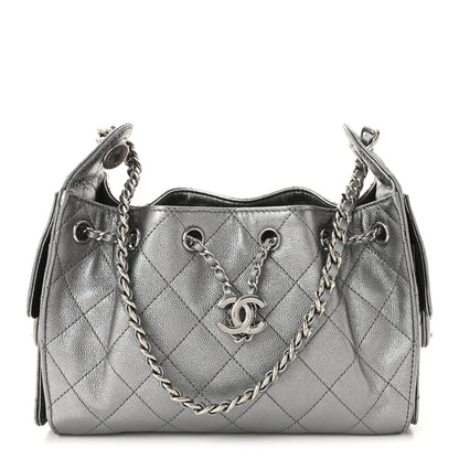 Chanel Metallic Caviar Quilted Mini Chanel 25 Handbag Anthracite 1 of 10
