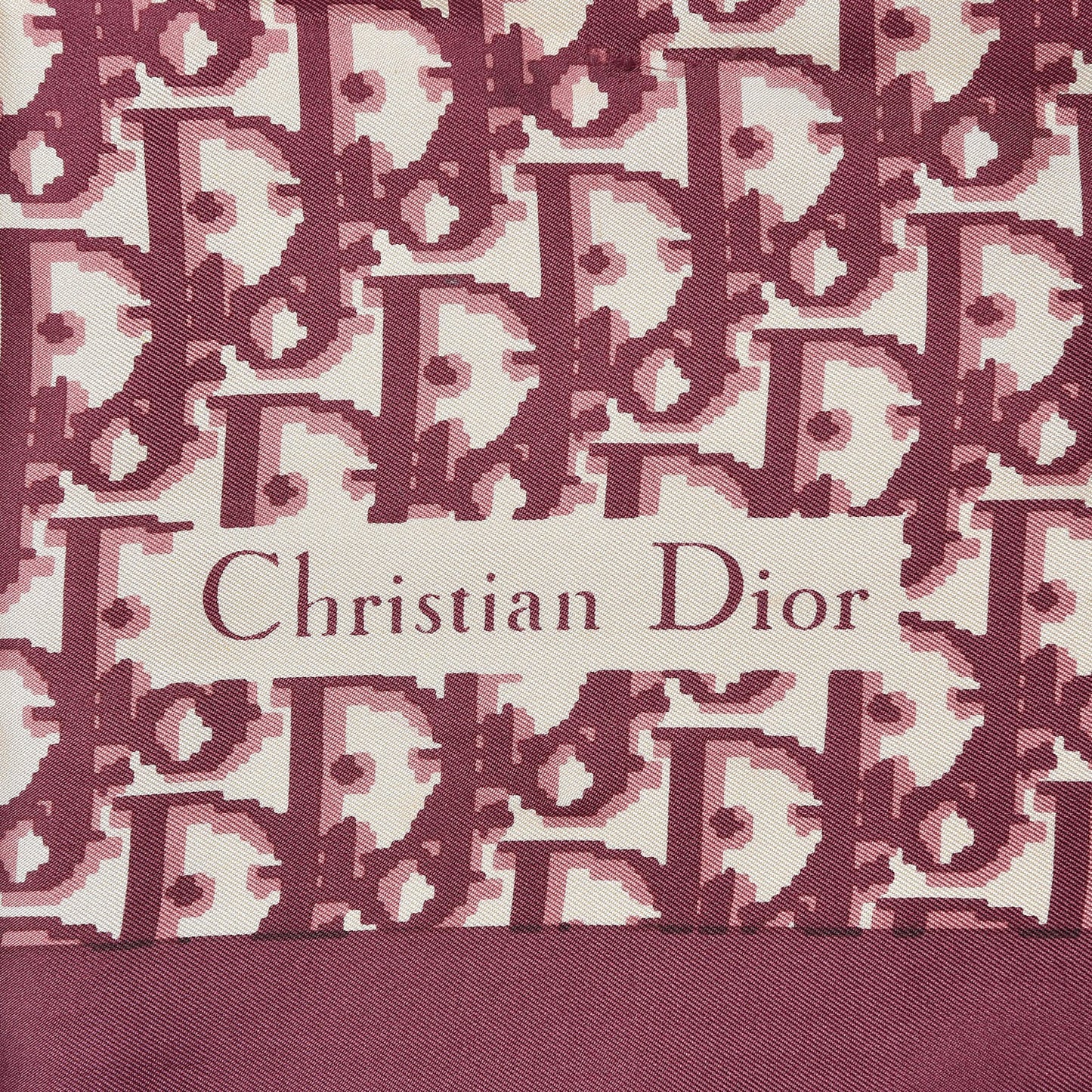 Silk Monogram Scarf Burgundy