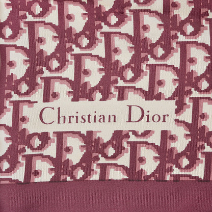 Christian Dior Silk Monogram Scarf Burgundy 3 of 5