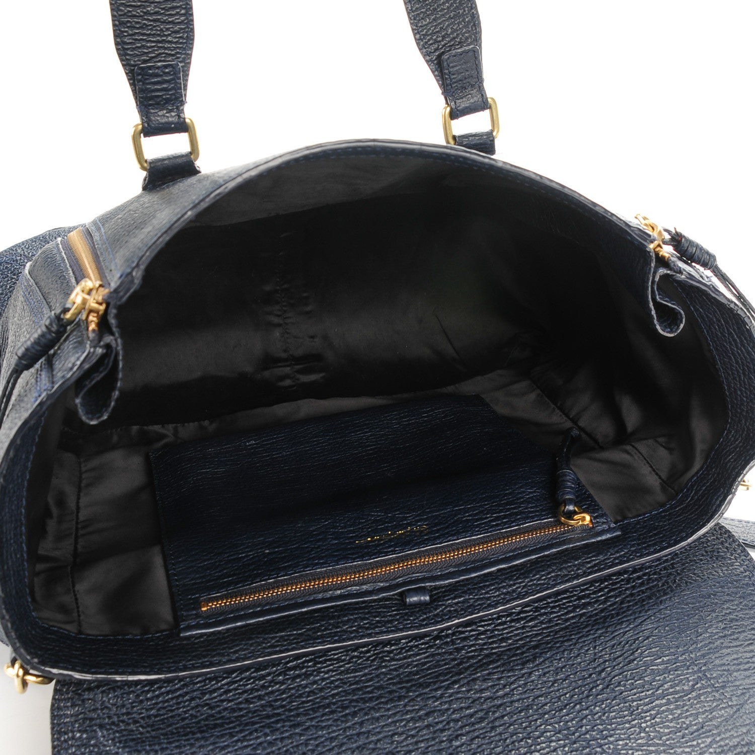 3.1 Phillip Lim 3.1 Textured Calfskin Large Pashli Satchel Ink 5 of 7