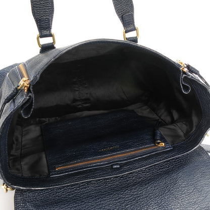 3.1 Phillip Lim 3.1 Textured Calfskin Large Pashli Satchel Ink 5 of 7