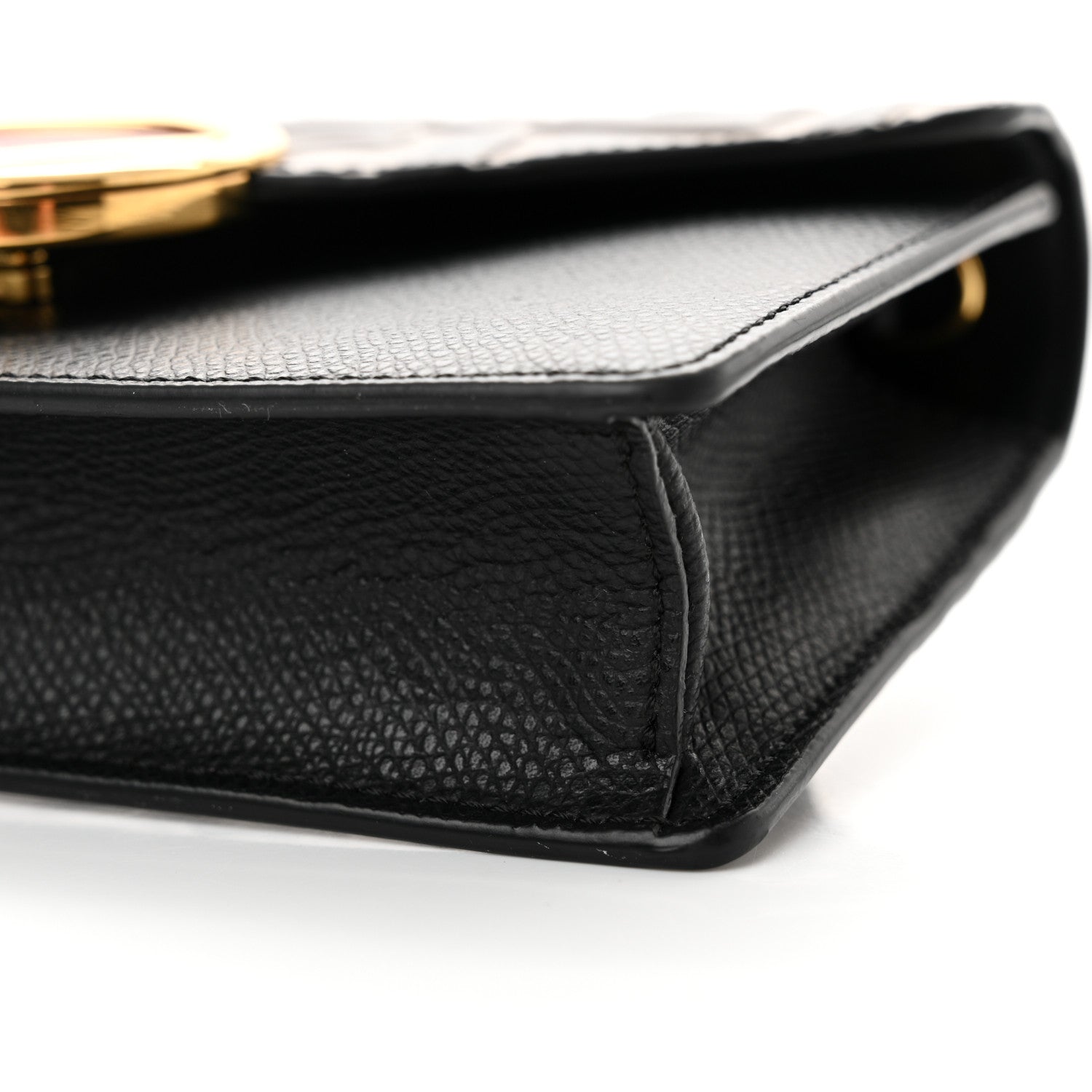 Fendi Vitello Liberty F is Fendi Bi-Color FF 1974 Embossed Envelope Belt Bag Maya Black 10 of 12