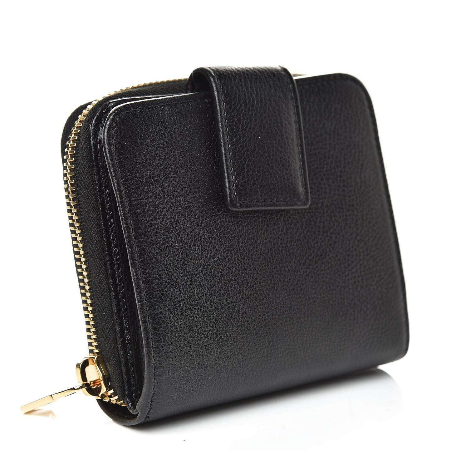 Calfskin Belle de Jour Zip Around French Wallet Black