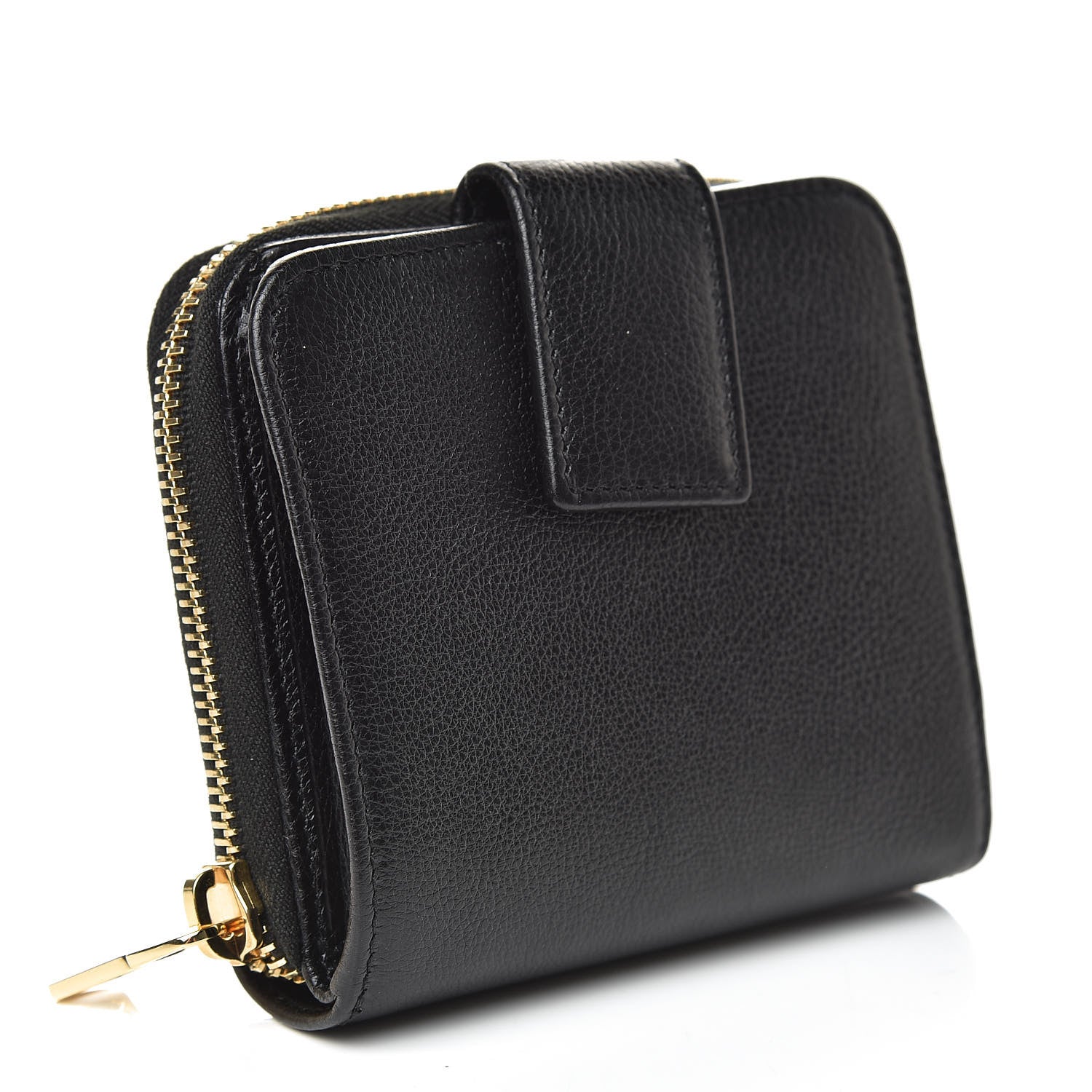 Saint Laurent Calfskin Belle de Jour Zip Around French Wallet Black 3 of 8