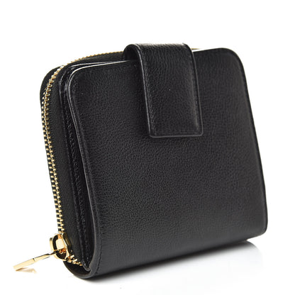 Saint Laurent Calfskin Belle de Jour Zip Around French Wallet Black 3 of 8