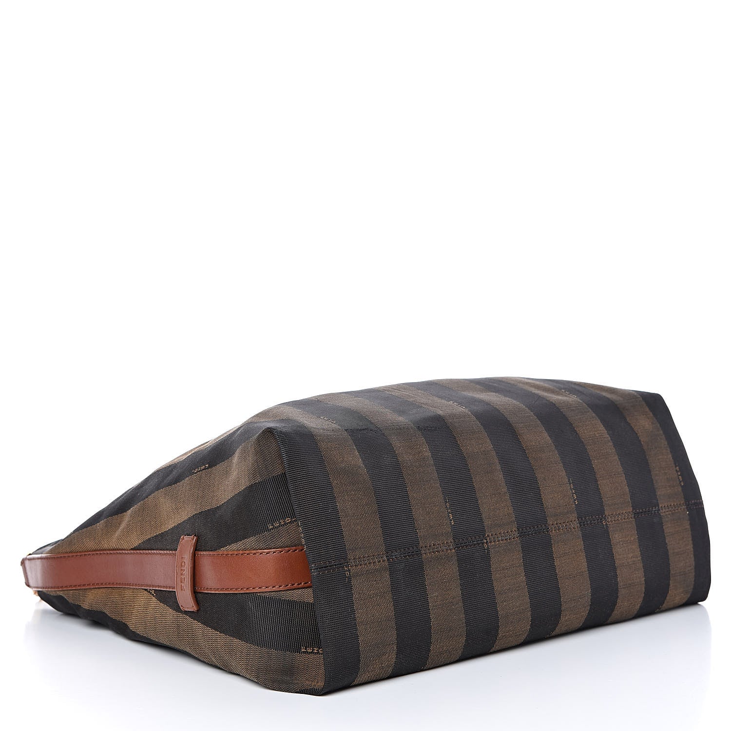 Fendi Pequin Cuoio Vegetale Large Hobo Tobacco Black Cuoio 4 of 19