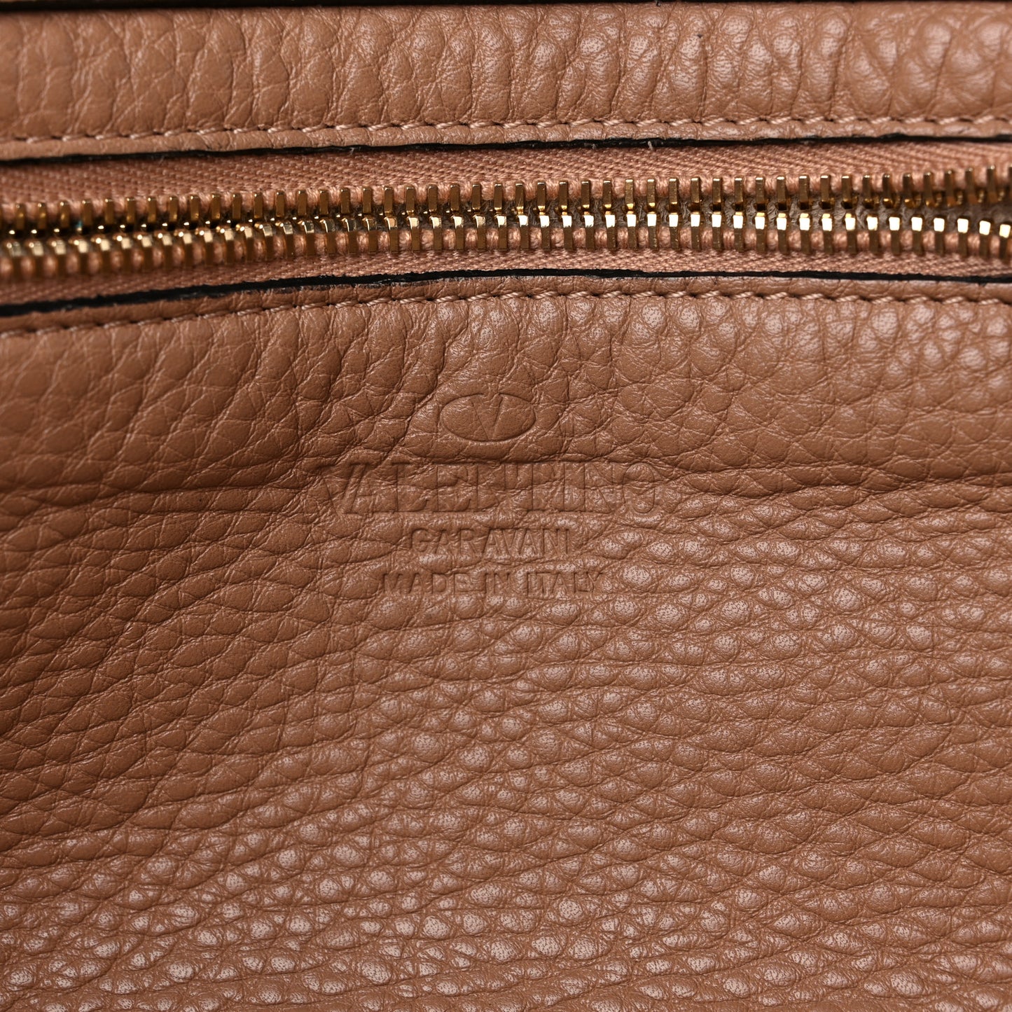 Grained Calfskin Small Rockstud Tote Skin Sorbet