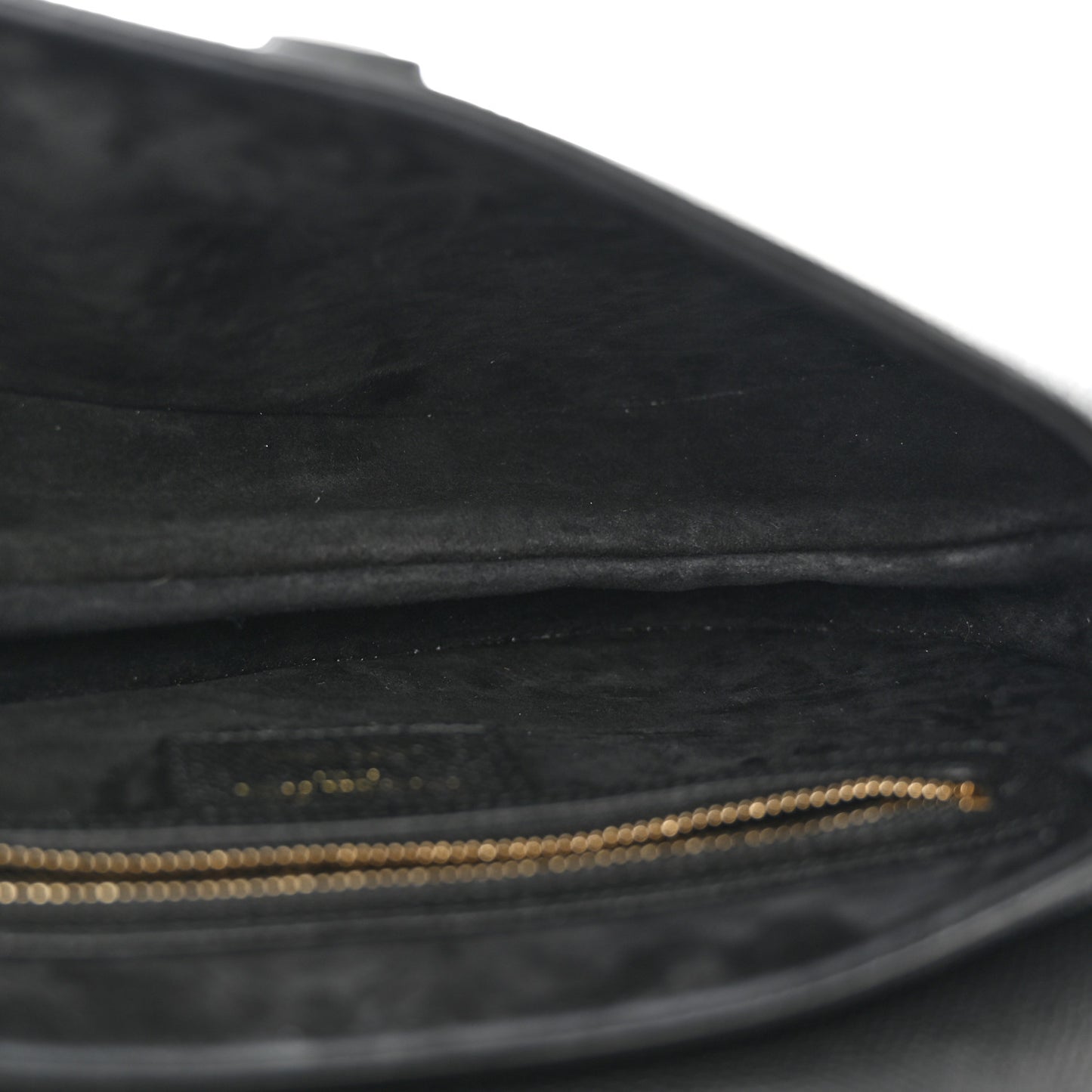 Grained Calfskin Saddle Bag With Strap Black
